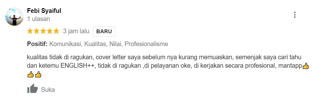 Testimoni Jasa Cover Letter 15