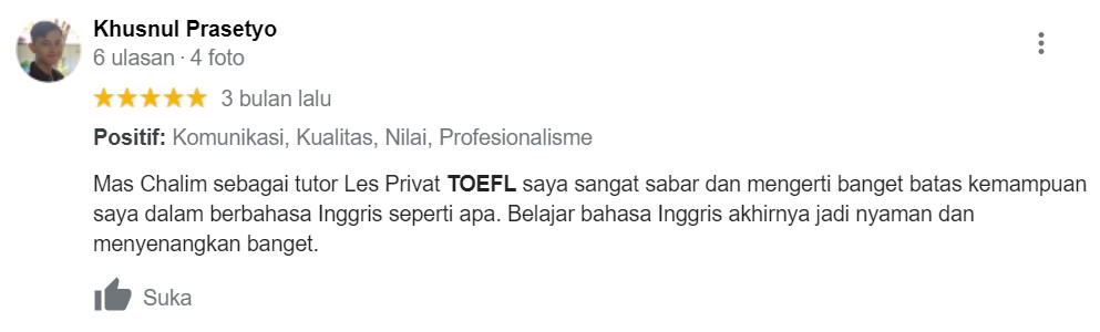 Testimoni Kursus TOEFL 2