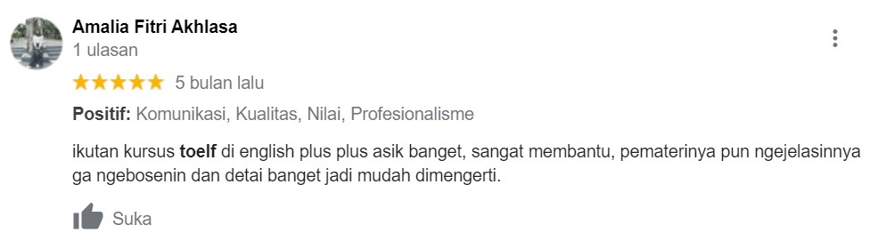 Testimoni Kursus TOEFL 11