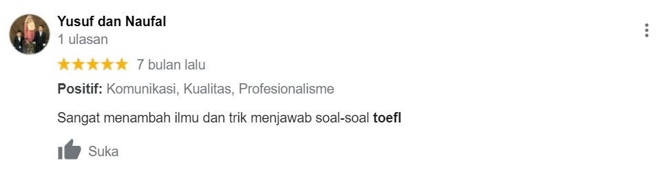 Testimoni Kursus TOEFL 13