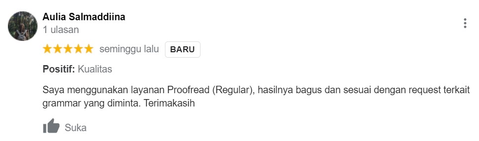 Testimoni Jasa Proofread 20