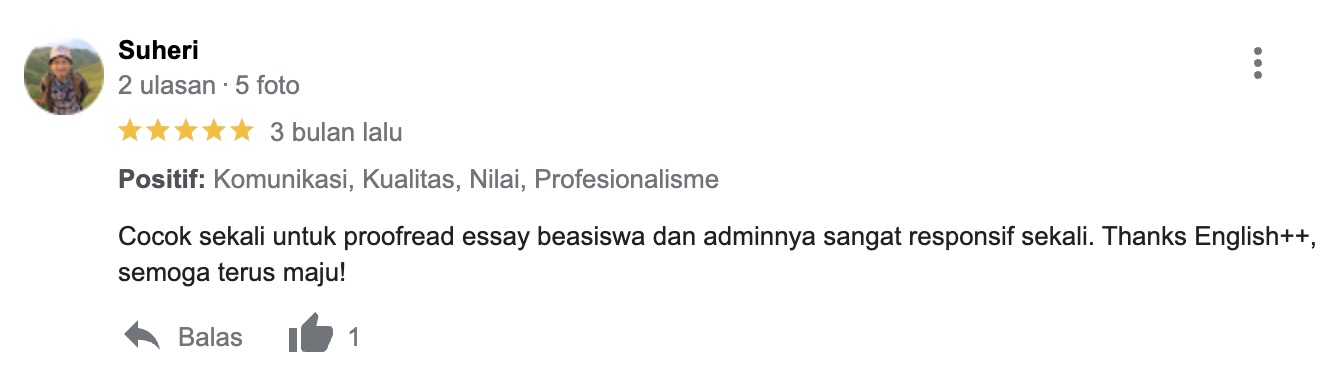 Testimoni Jasa Proofread Dokumen Beasiswa