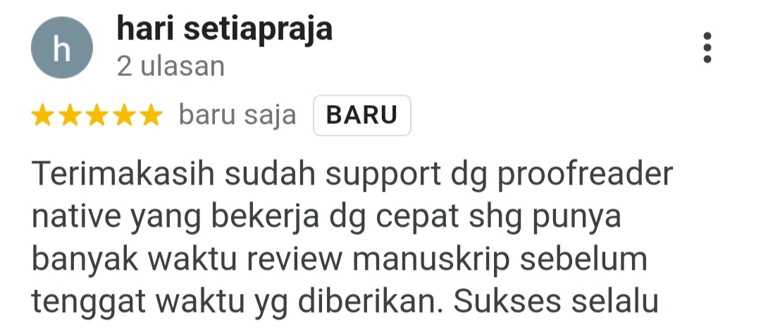 Testimoni Jasa Proofread Native Speaker