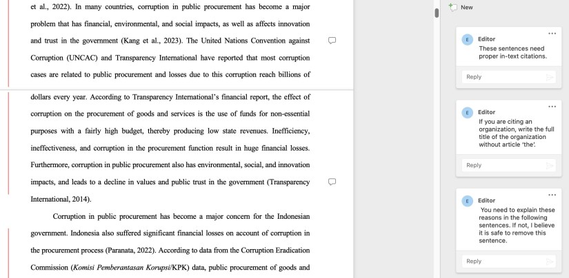 ENGLISH++ - Proofreading comment