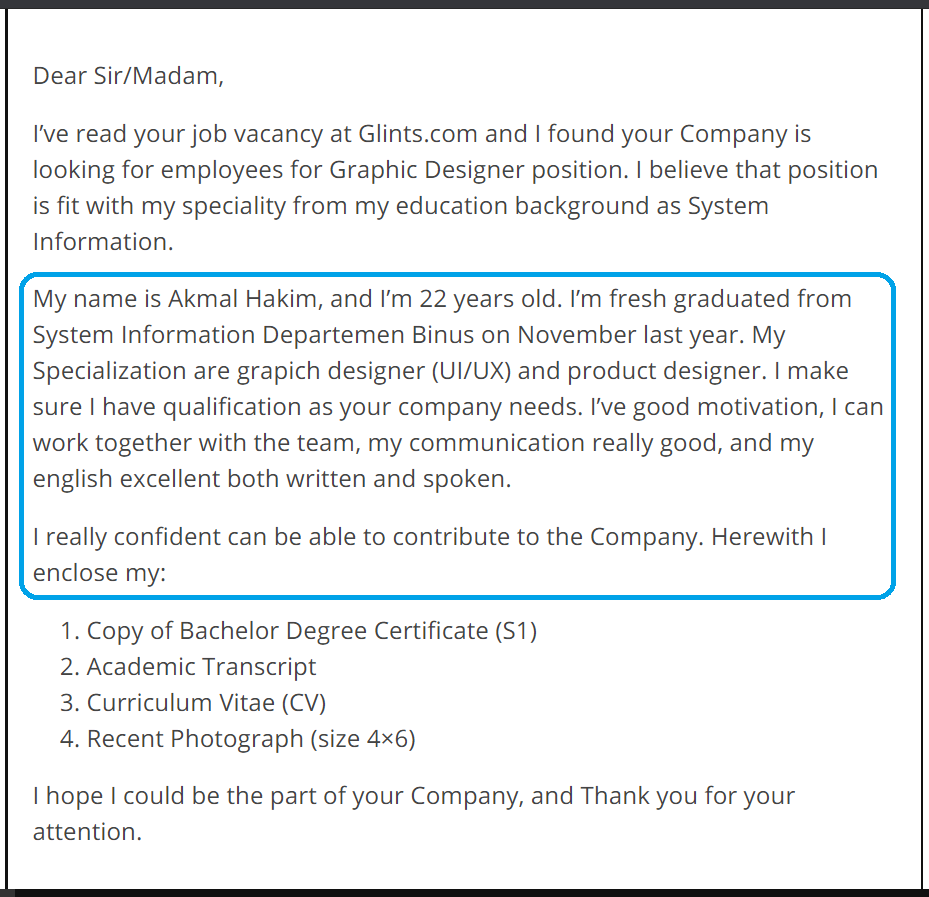 ENGLISH++ - Contoh Jasa Cover Letter 1