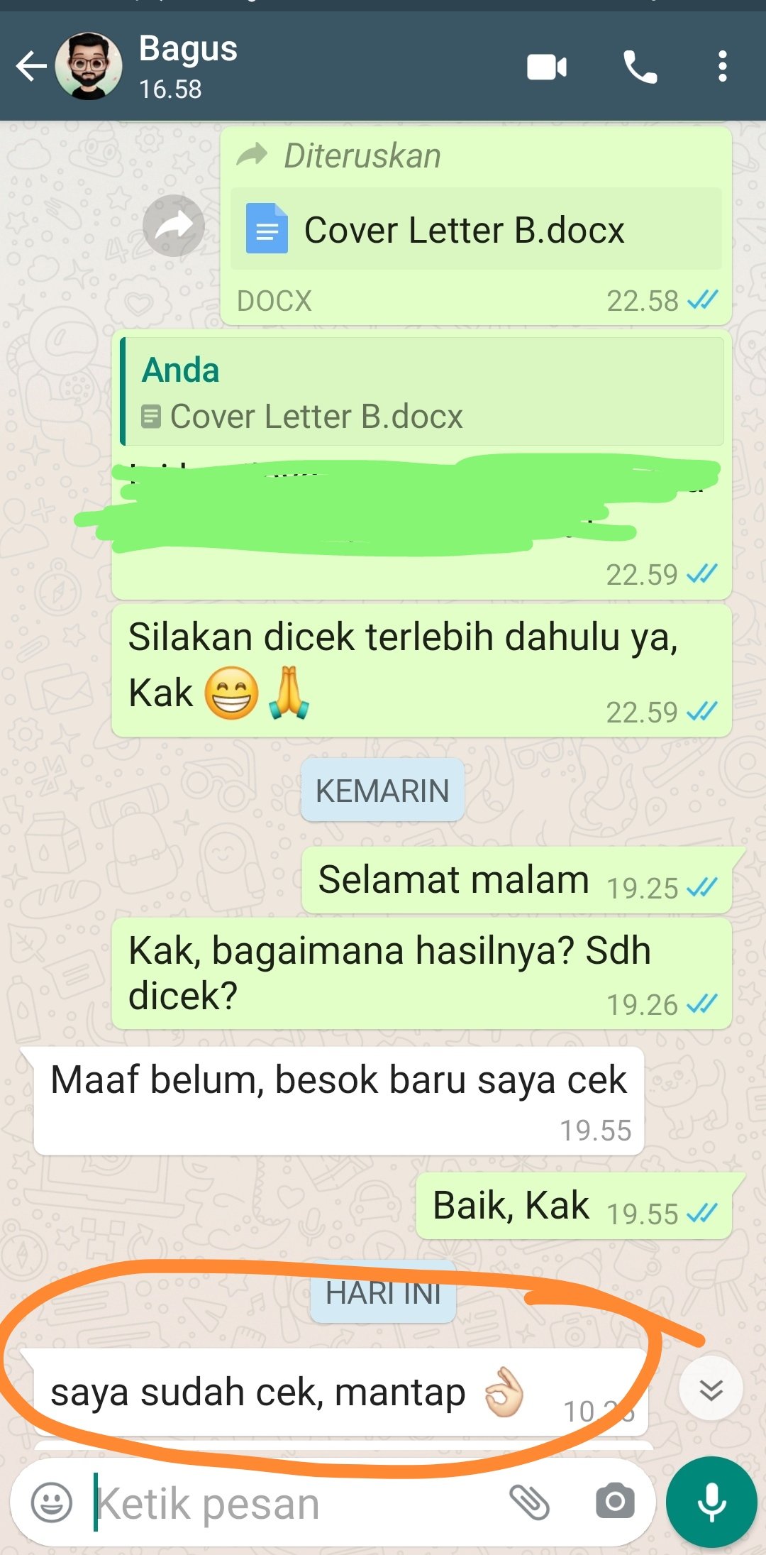 ENGLISH++ - Testimoni Jasa Cover Letter 5