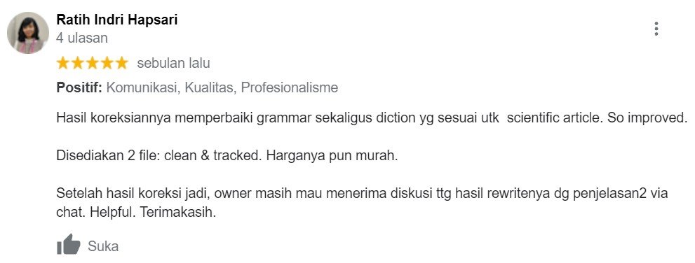 ENGLISH++ - Testimoni Jasa Proofread 14