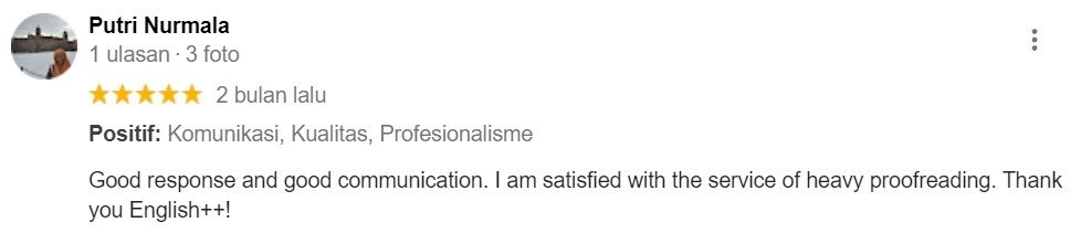 ENGLISH++ - Testimoni Jasa Proofread 22