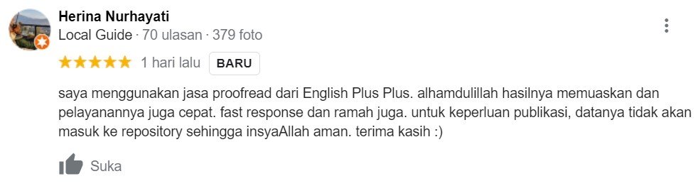 ENGLISH++ - Testimoni Jasa Proofread 29