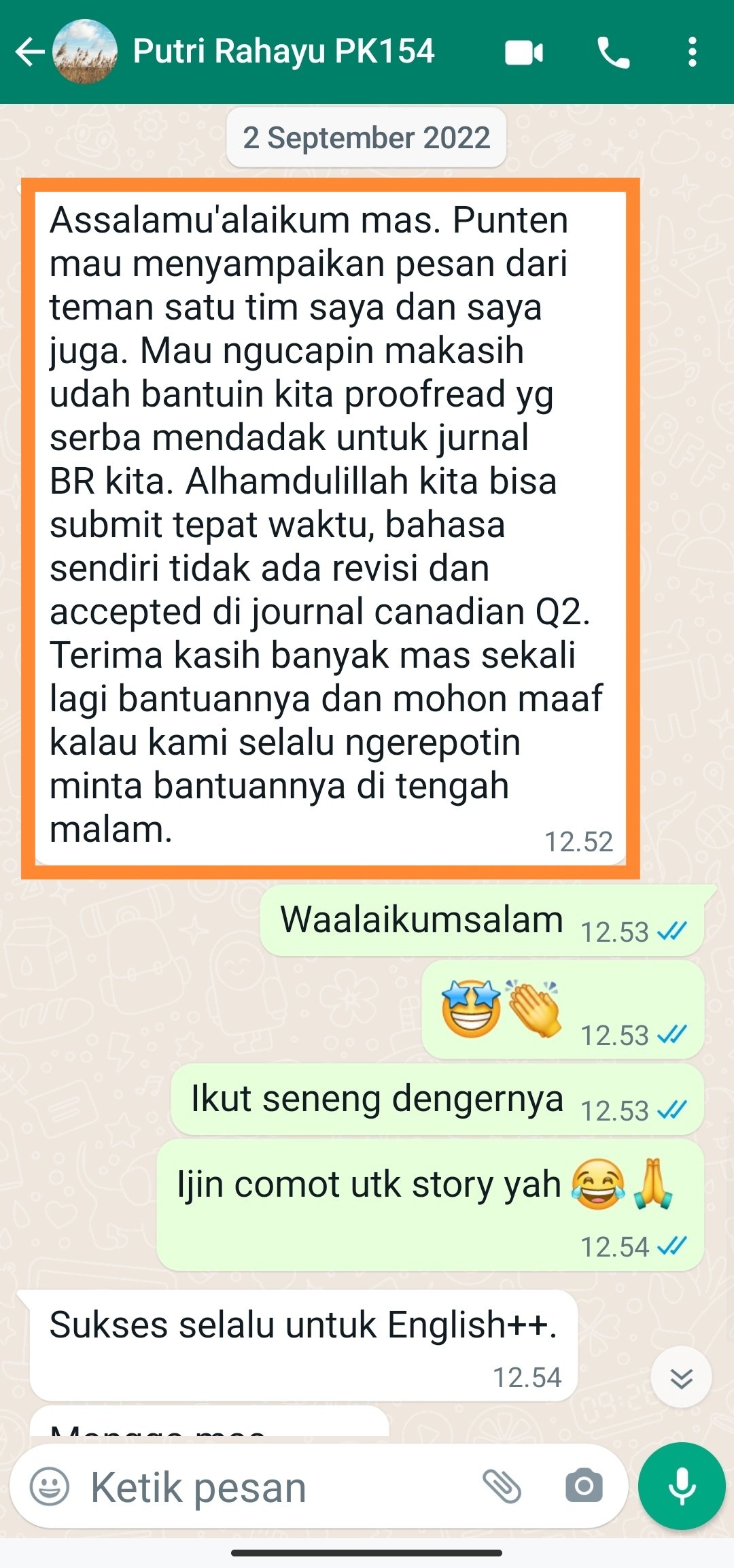 ENGLISH++ - Testimoni Jasa Proofread 3