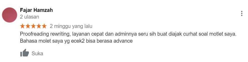 ENGLISH++ - Testimoni Jasa Proofread Beasiswa 20