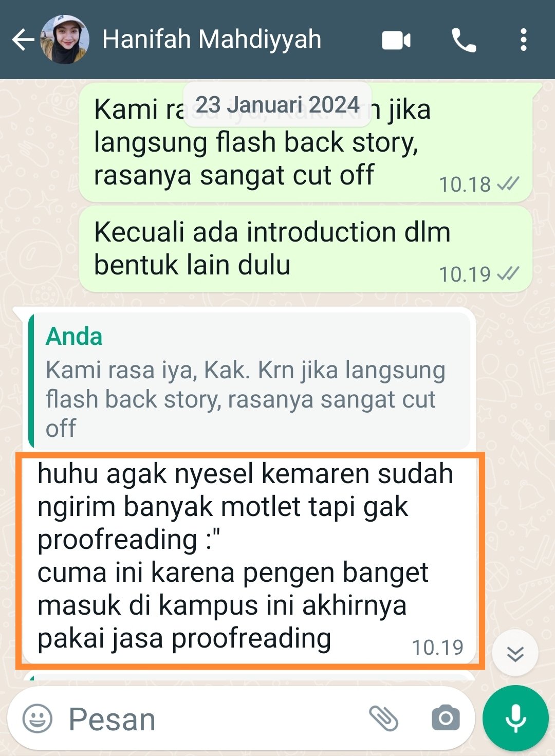 ENGLISH++ - Testimoni Jasa Proofread Beasiswa 4