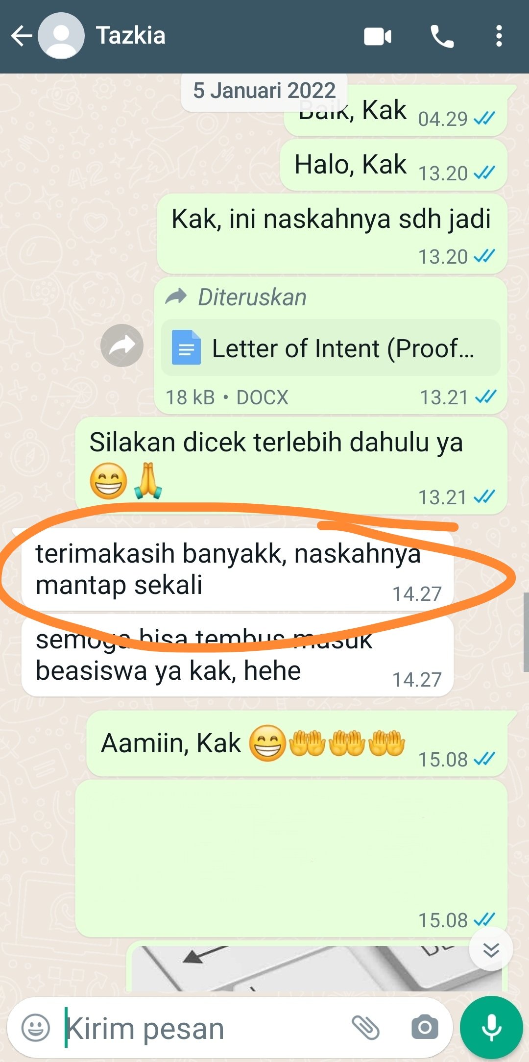 ENGLISH++ - Testimoni Jasa Proofread Beasiswa 6